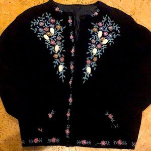 Vintage beaded black sweater